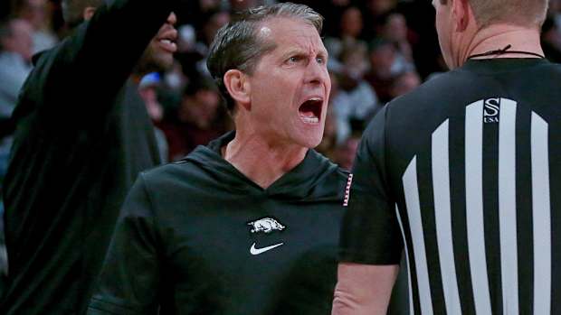 Razorbacks coach Eric Musselman against Mississippi State